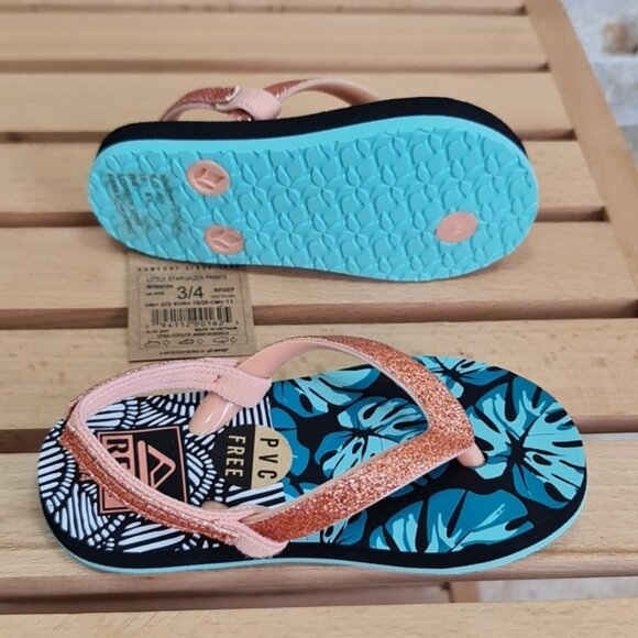 Toddler Girl's Reef Little Stargazer Print Flip Flop - Picture 2 of 9